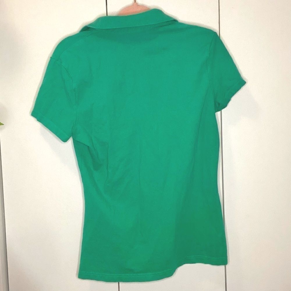 🌷 Tommy Hilfiger🌷 Vintage Bright Green Polo Shirt With Gold Embroidered Logo - Picture 3 of 5